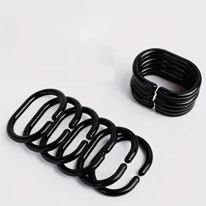 12 pieces of bathroom shower curtain accessories - plastic C-shaped hooks - bathroom shower curtain hooks