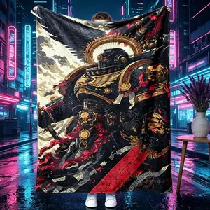 Warhammer 40K Dark Angels Space Marine Blanket, Dark Imperium Art Soft Fleece Throw for Couch Bed Gaming Room, Perfect Gift for Sci-Fi Fans