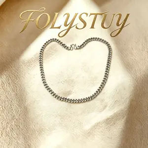 [24.4inch by 8.9mm Cuban Chain Necklace]【FOLYSTUY (Y144)】Trendy Hip - Hop Style Jewelry Necklace