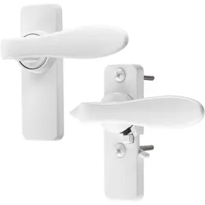 in-Swinging Storm Door Handle Set - For Inward-Opening Storm & Screen Doors Only, Surface Mount Locking Inside Latch, White