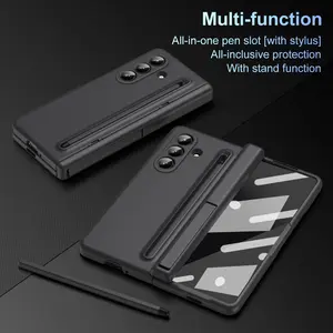 WWH With Touch Pen for Samsung Galaxy Z Fold 7 6 5 4 3 Hinge Armor Shockproof Magnetic Kickstand 360 Full Protection Folding Cover