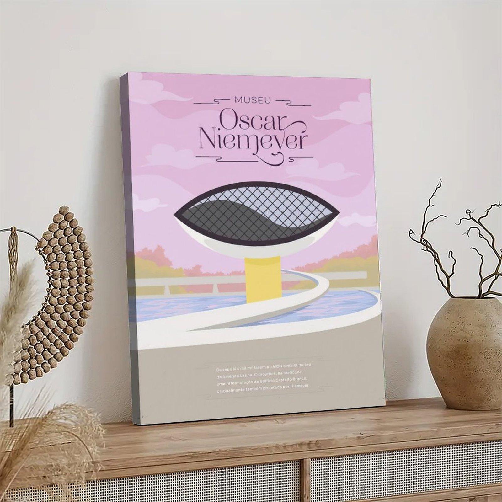 Museu Oscar Niemeyer Illustration Poster Decorative Painting Canvas Wall Art Picture Print Modern Family Bedroom Decor
