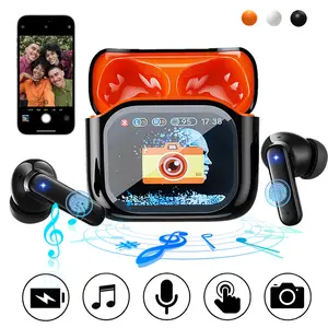 Wireless Bluetooth 5.4 Earbuds with Locator Function & Touchscreen Charging Case, Long Battery Life, Voice Noise Reduction for Calls & 3 Modes (Music, Game, Movie) for Immersive Audio Experience, Voice Control Earbuds Wireless