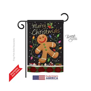 212 MAIN Eco-Friendly Weather-Resistant Christmas Gingerbread 2-Sided Impression Artwork Garden Flag, 13x18.5 in, Home Improvement Garden Accessory