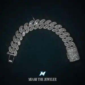 Moissanite Cuban Baguette Bracelet [18mm]