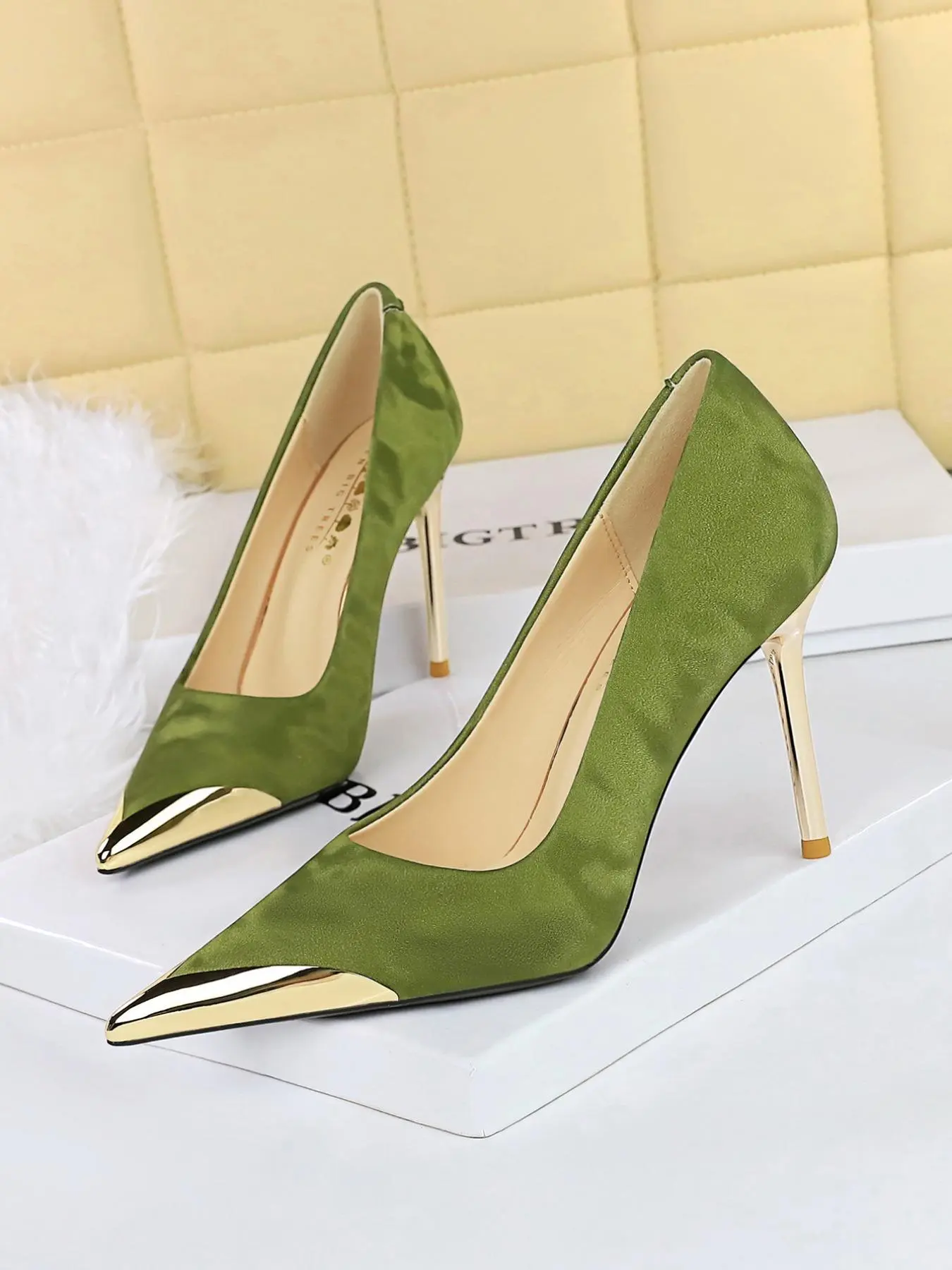 Women's Fashionable Metallic Pointed Toe Stiletto Heels, Elegant High Heel Shoes for Party, Banquet, Sparkly Party Shoes, Trendy All-match & Exquisite Heels for Women, High Heel Pumps