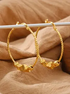 Square Bead Decorated Hoop Earrings, Statement Earrings, Fashionable Jewelry for Women, Daily Clothing Decor, Trendy All-match & Exquisite Jewelry for Birthday Gift, Bling Stylish Accessory