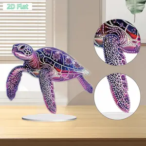 2D FLAT2D Flat Sea Animal DIY Diamond Painting Desktop Ornaments Kit Single Side Drill 5D DIY Diamond Art Tabletop Decorations Special Shape Diamond Painting Desktop DecoDIY Diamond Painting Kit for Adults & Beginners, Sparkling Art & Perfect Festive Gift