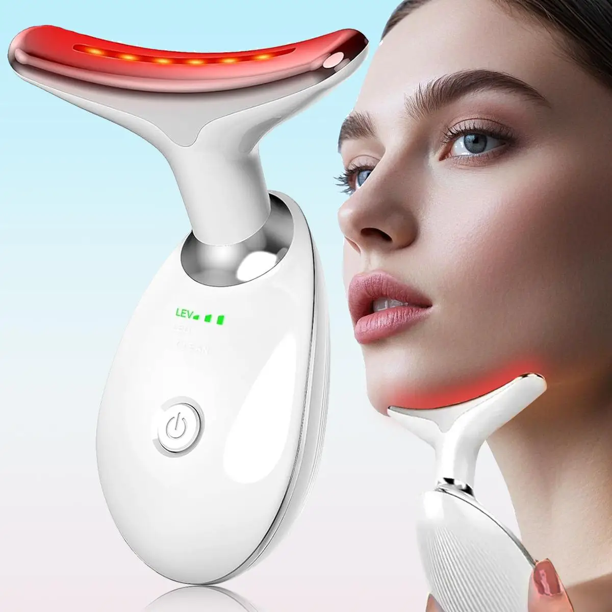 Summer White Multifunctional Comfort Facial Massager, 1 Count Neck Face Massager, Neck Beauty Product for Gift, Neck Face Lifting Tool, Heating Facial