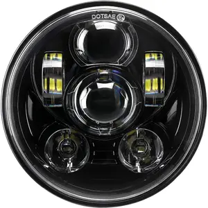 LED Headlight  in Compatible For Harley Davidson Dyna, Sportster Iron 883, 1200, Low Rider XLH883, Super Glide, Softail Custom XLH1200, Forty-Eight, SuperLow, Street 500, 750 (Black)