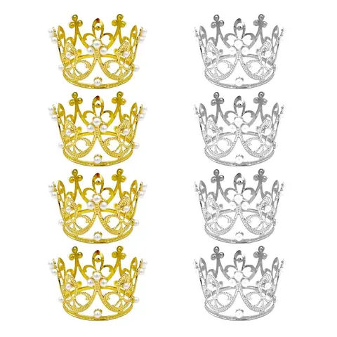 10pcs Cake Decoration Small Crowns, Perfect for Celebrating Festivals, Party Supplies for Birthdays and Special Occasions, Wedding Cake Topper, Cake Decorating Supplies