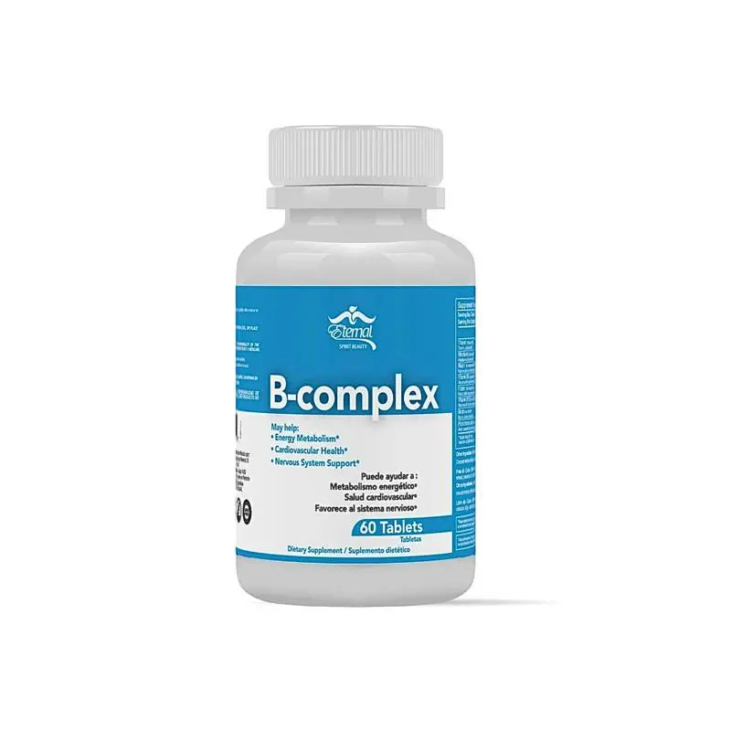 B-Complex Dietary Supplement - 60 Tablets for Energy Metabolism & Cardiovascular Health
