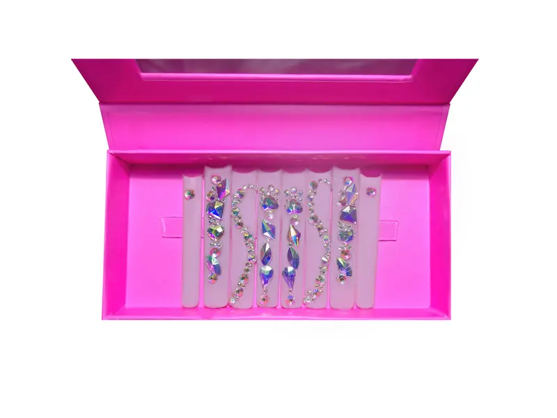 Press On Nails LONG SQUARE(Lenth:2.2'') 10PCS Handmade Acrylic  Fake Nails Art Nail Care-Life Joint