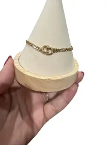 Pre-owned Christian Dior "CD" Gold Plated Bracelet 7.0 Inches Perfect for Daily Use