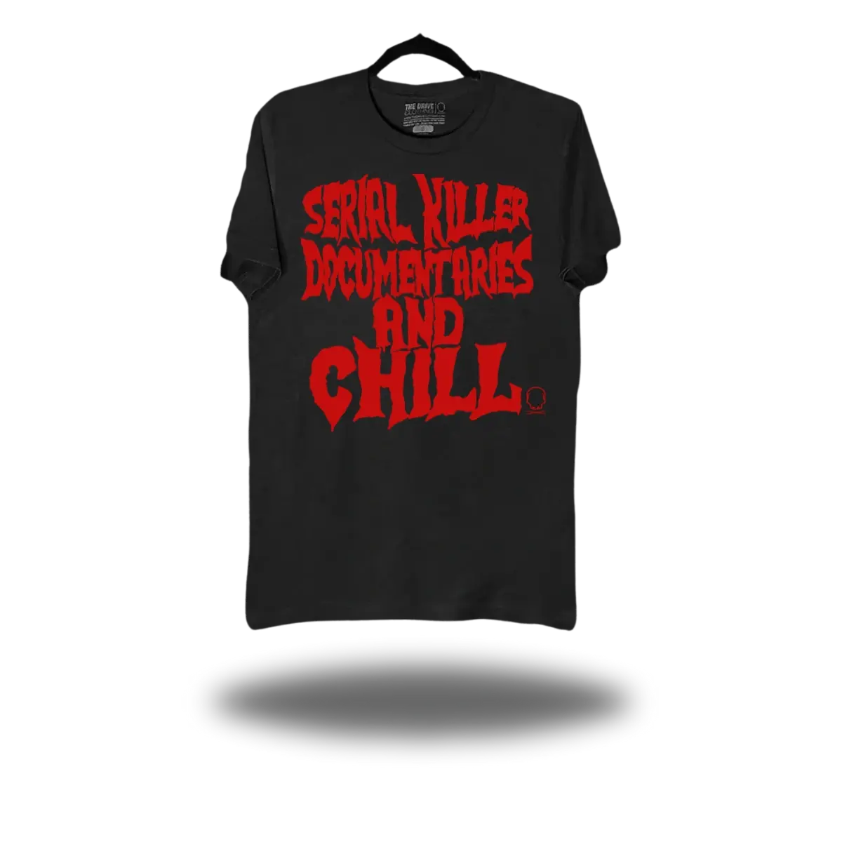 Women's Short-Sleeve Classic Cut Vintage "Serial Killer Documentaries & Chill" Black Round Neck Casual Comfy Fit Top
