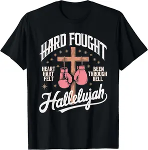 100% Cotton  Funny Brandon Hard Fought Hallelujah Praise Jesus T-Shirt Golf Gift T-Shirt For Men And Women