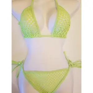 Neon Green Fishnet Sheer Bikini Set by Sheerswim
