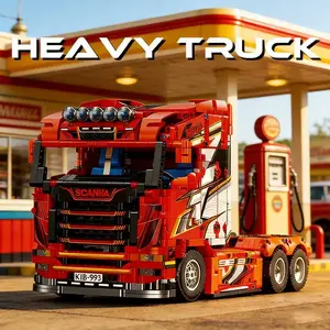 Scania Tractor Truck Building Blocks, 1708pcs/set Creative Blocks Building Toy, Educational Assembly Bricks Gift for Teenager & Adult