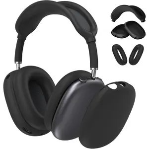 3 1 Silicone Case Cover for AirPods Max 2 (2026) and AirPods Max 1 (2020/2024) Headphone, Anti-Scratch Ear Pad/Ear Cups/Headband Cover, Soft Skin Protector Accessories (Black)