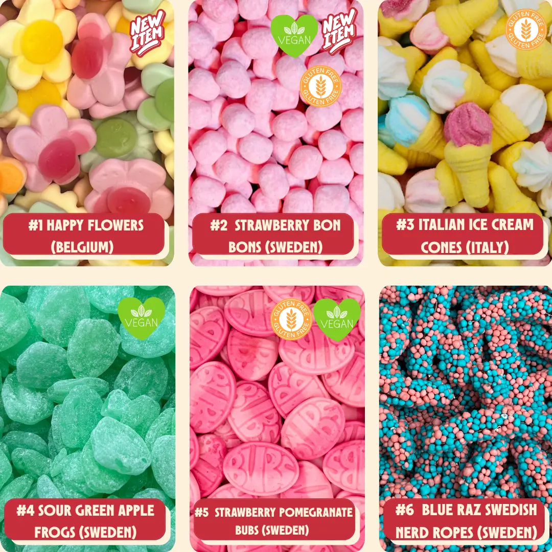Stock Boy Build-A-Bag - 3LB - European Candy Mix with Sour Gummy Worms & Bonbon - Live Packaging Available on TikTok - Sweden Origin
