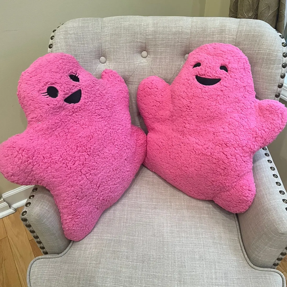 Ghost halloween pink pillow set ( biy and girl)