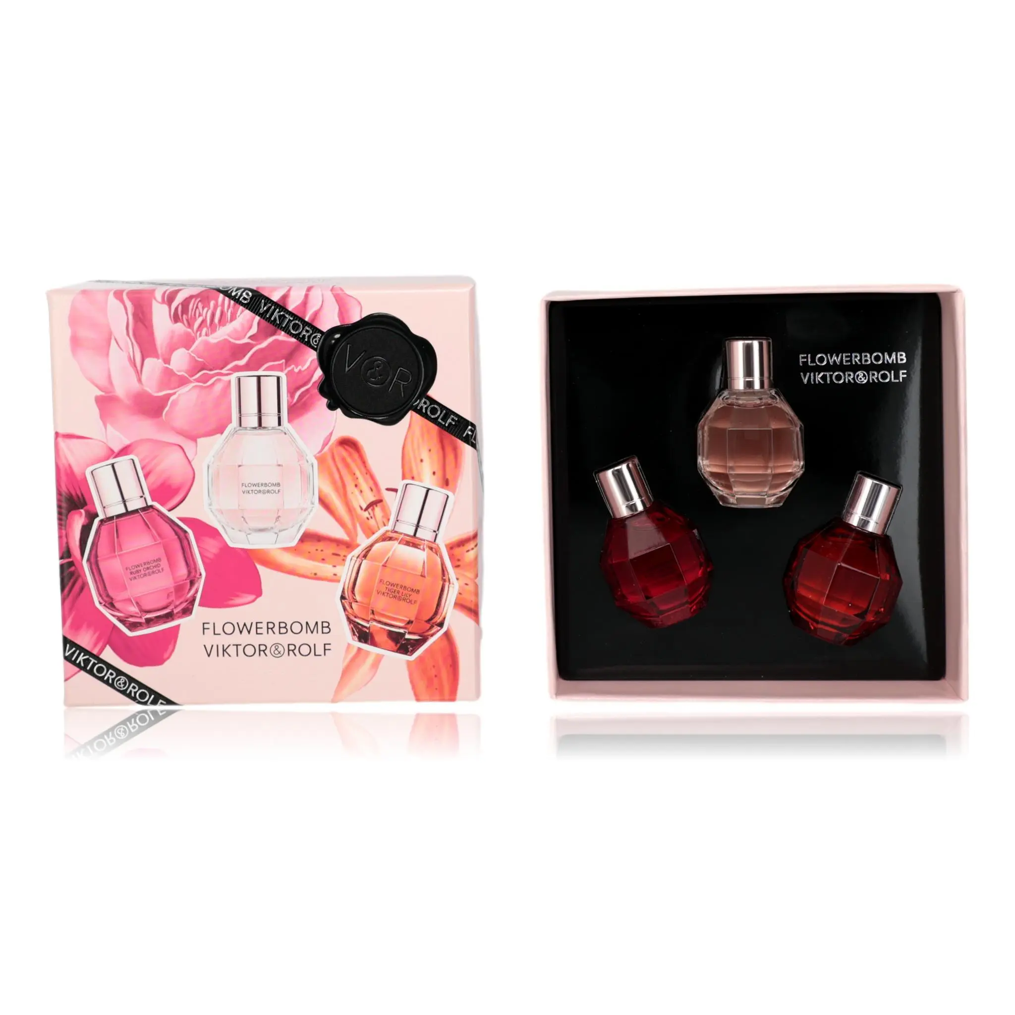 Flowerbomb by Viktor & Rolf, 3 Piece Variety Mini Set for Women, Women's Perfume, Floral Perfume Fragrance Sets, Boxed Luxury Fragrance Sets