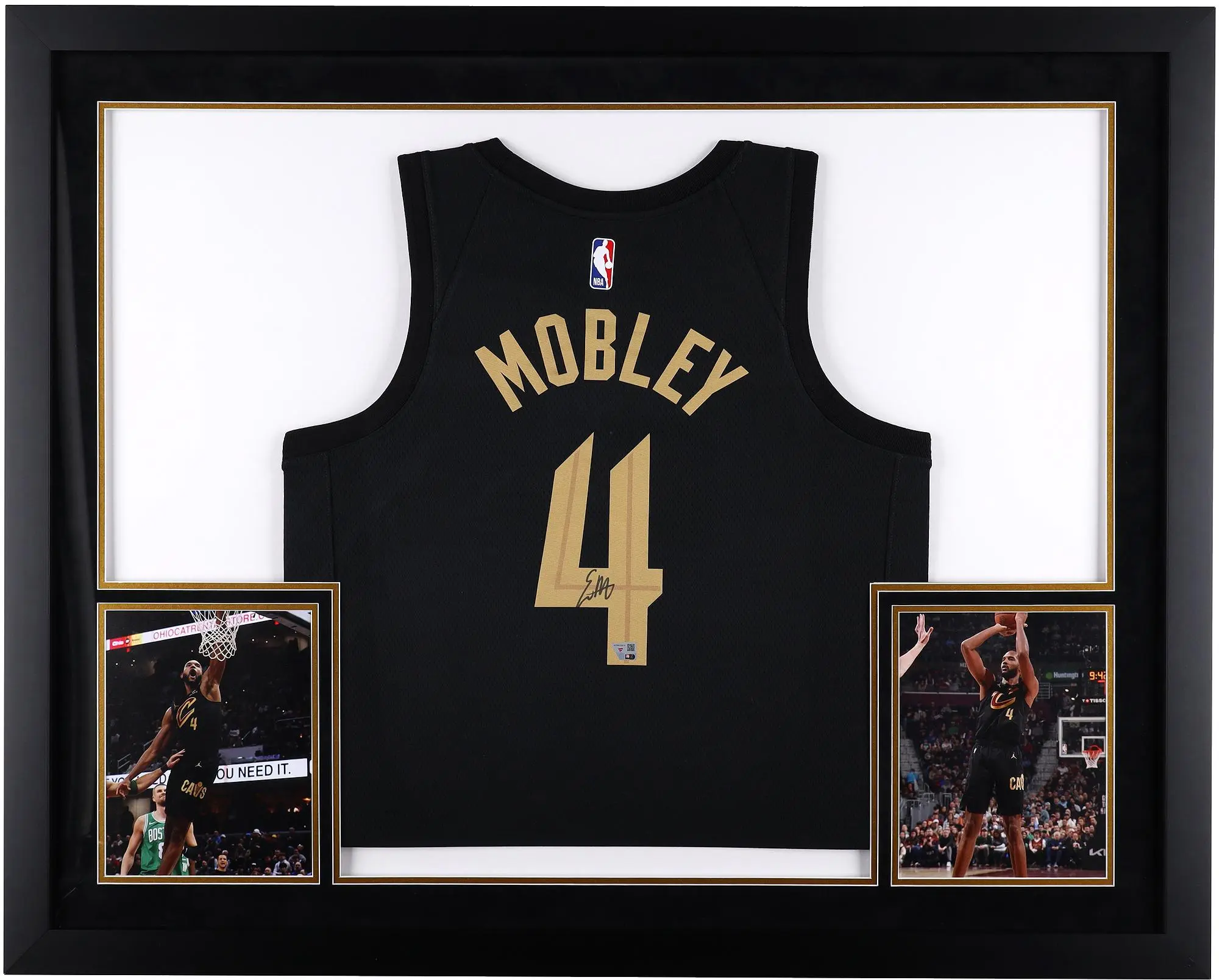 Evan Mobley Cleveland Cavaliers SM Deluxe Framed Autographed Black Jordan Brand 2022-2023 Statement Edition Jersey - Fanatics Authentic Certified