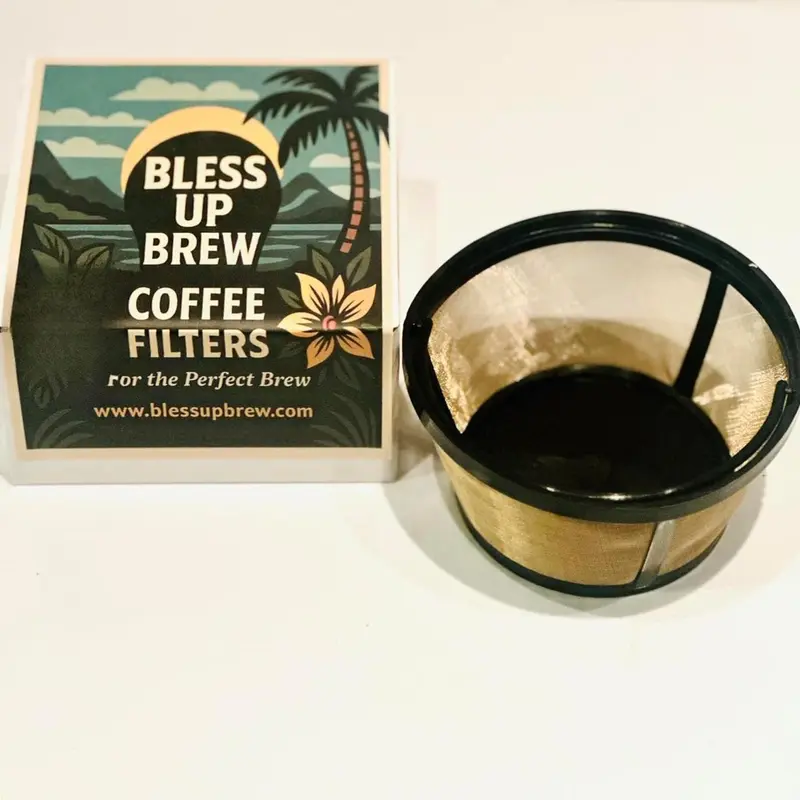 Bless Up Brew Reusable Coffee Filter 5-12 Cup Basket Permanent Filter for Most 5-12 Cup Coffee Makers Easy Maintenance Durable Mesh Construction