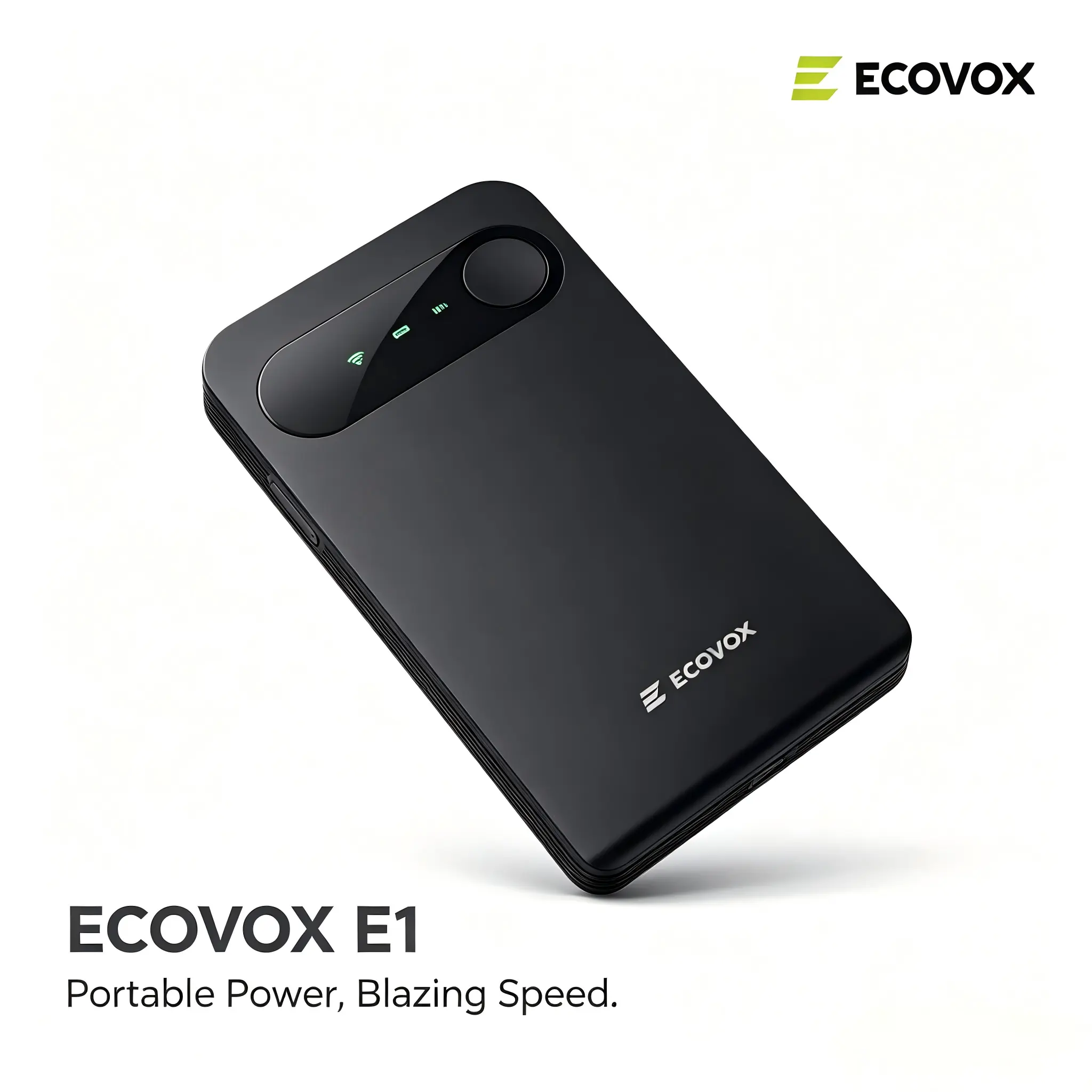 Ecovox E1 Portable 4G LTE Modem - Built-in Li-ion 13H Battery, 86g Pocket Global WiFi Hotspot, 150Mbps Cloud SIM, Internal Antennas, WiFi on the Road, No SIM Needed, Supports 10 Devices, Works in 150+ Countries (for Travelers)