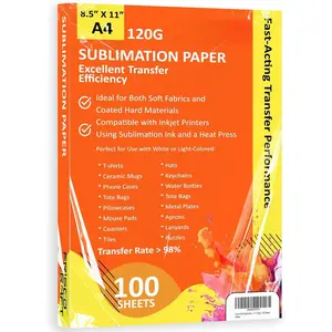 s Sublimation Paper 8.5 x 11 Inches (100 Sheets) - Subli Paper for Inkjet Printer with Sublimation Ink - High Transfer Rate, Vibrant Colors, 120gsm for T-Shirts, Mugs & More