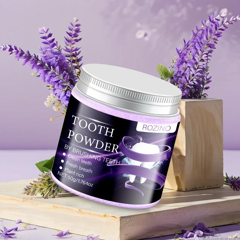 ROZINO - Polvo blanqueador de dientes morado con corrector de color, hidroxiapatita, eliminador de manchas y potenciador de pasta dental (50 g) para una mejor higiene bucal ROZINO - Polvo blanqueador de dientes morado con corrector de color, hidroxiapatita, eliminador de manchas y potenciador de pasta dental (50 g) para una mejor higiene bucal