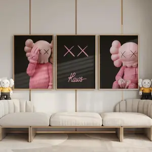 Poster Set of 3, Pink Graffiti  Art, Printable Decor, Figure Prints, Wall Arts for Street Art Lovers