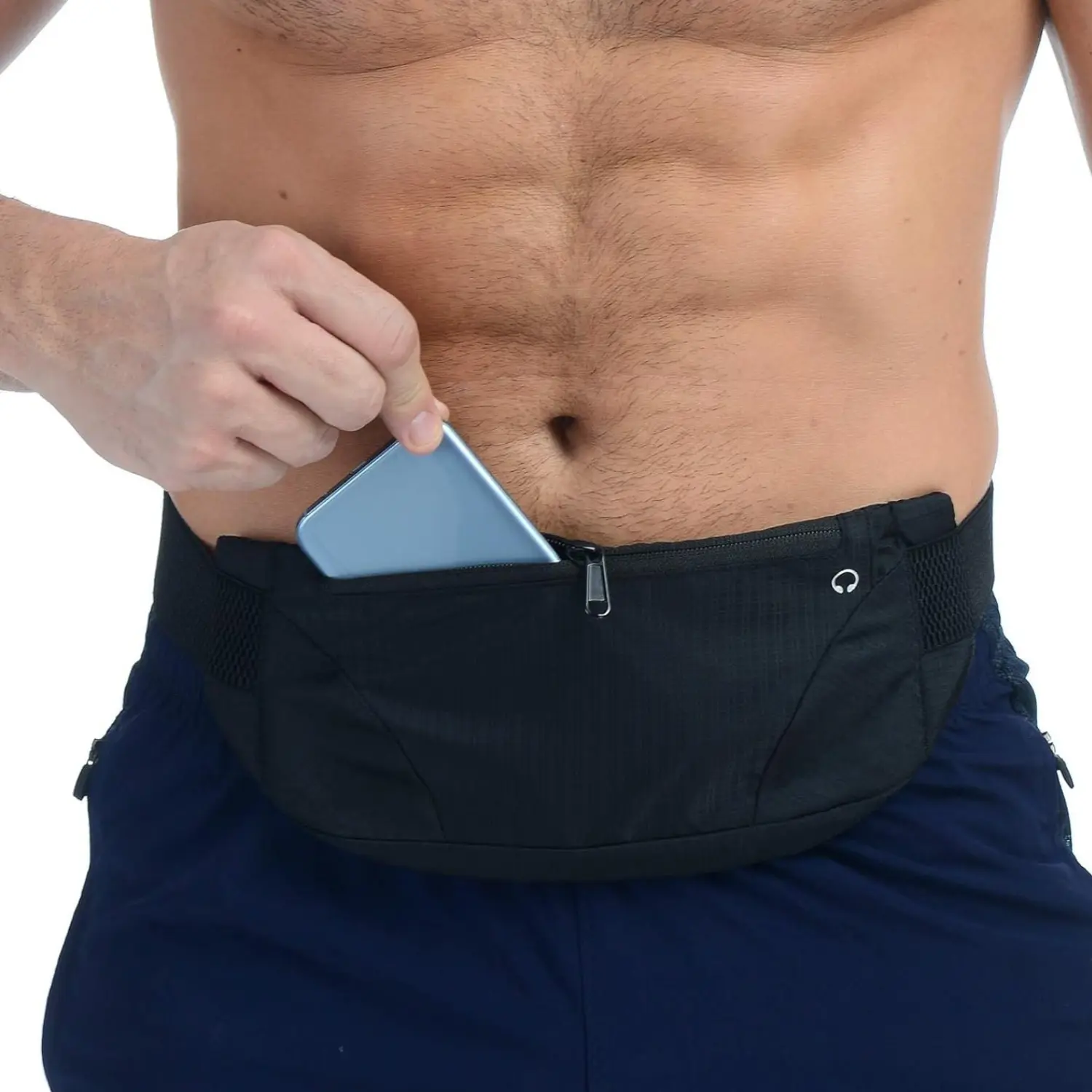 Slim Running Belt Waist Pack for Men & Women - Lightweight Durable Fabric Phone Holder for Gym & Running, Bounce-Free Design with Secure Hold, Fits Phones, Running Accessories, Adjustable Strap