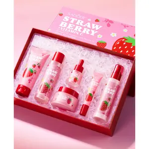 6-Piece Strawberry Vitamin C Skin Care Set Glow Boosting Moisturizing Refreshing For All Skin Types