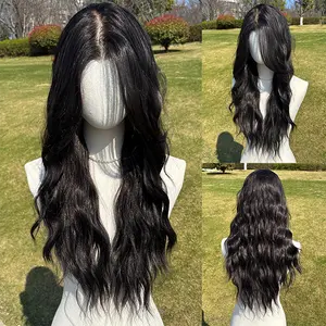 SMILCO/26Inch Luxury Brown/Black Low Density/Pre-Cut/Pre Plucked/13*6 Lace Front Free Part Futura Layer Cutted Long Curly With Bangs/Natural Hairline Synthetic Wig For Party/SM9924