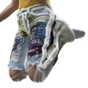 Custom graffiti baklo women’s clothing  Streetwear Womenswear Colorful Bottoms Jeans Customized