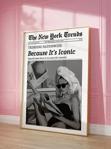 [UNFRAMED POSTER] Trendy Newspaper Print, Because it's Iconic, New York Times Wall Art, Magazine Headline Retro Bar Cart Girl Dorm Room Decor Printable Poster