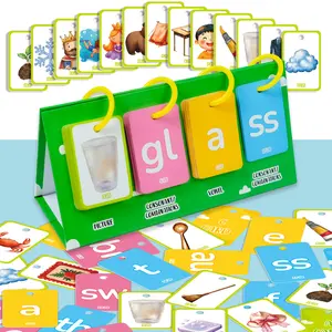 CVC Word Flip Charts Desktop Chart Card Set 81 Pcs - Interactive Spelling Toys, Word Building Cards, Educational Spelling Toy, Kids LearningToys Perfect for Classroom Home school