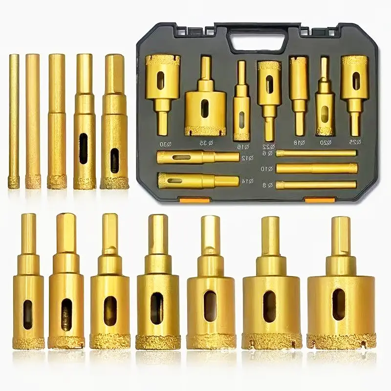 12pcs Diamond Drill Bit Set for Glass, Marble & Stone - 6-35mm Hole Saw Kit 12pcs Diamond Drill Bit Set for Glass, Marble & Stone - 6-35mm Hole Saw Kit