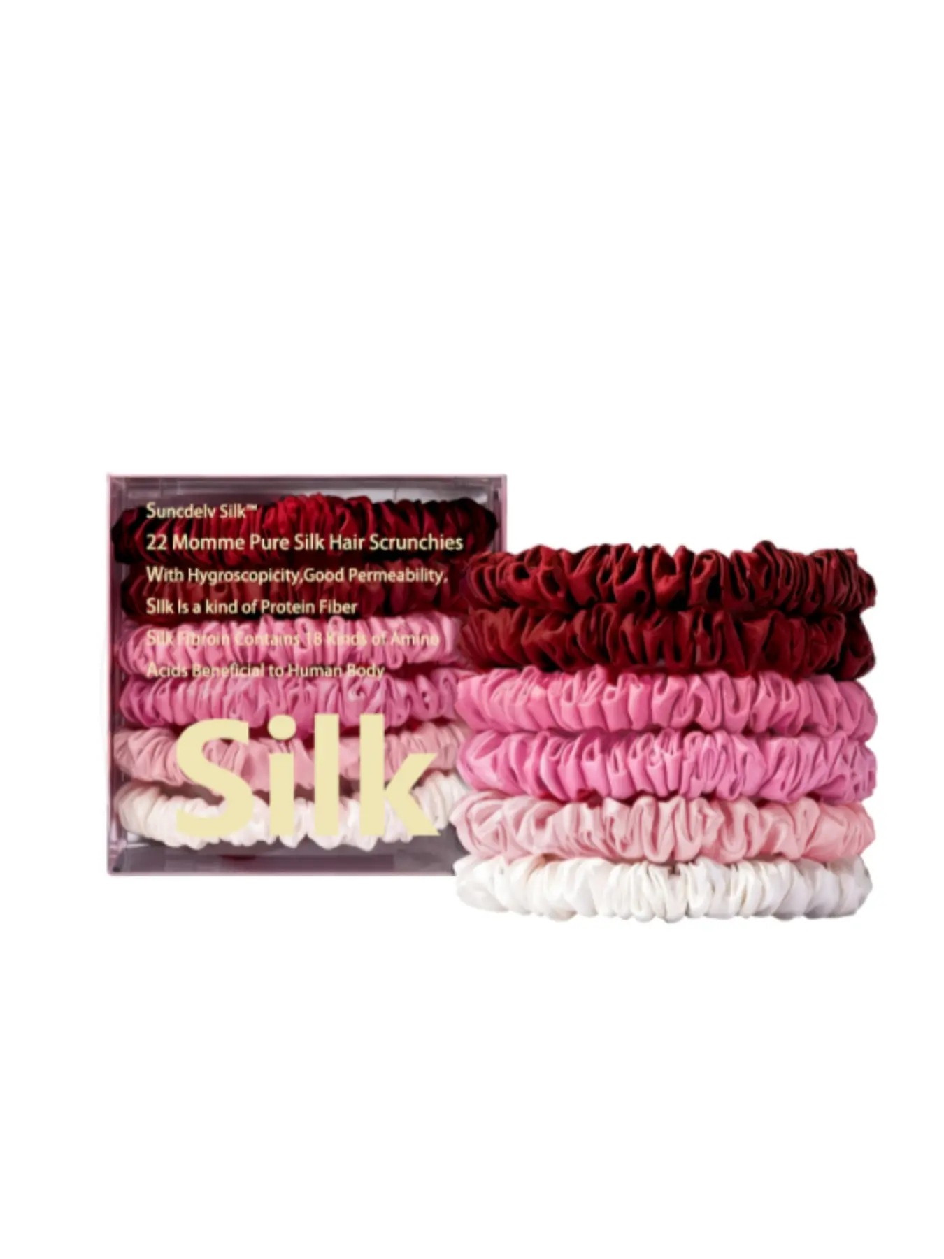[22 Momme] 6PCS 100% Pure Mulberry Silk Hypoallergenic, Non-Slip Hair Scrunchies, Hair Ties, Fashionable Hair Accessories – Satin, Soft & Comfortable, Complement Any Outfit, Set