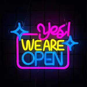 Open Neon Wall Decor LED Signage for Business Places, Acrylic Decoration Light for Bars Cafes Restaurants Clubs Parties Men's Space, USB Powered