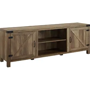 Walker Edison Furniture  70 in. Modern Farmhouse TV Stand, Rustic Oak