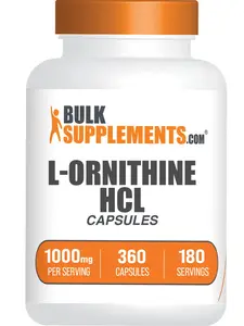 BulkSupplements L-Ornithine HCl Capsules - Gluten Free, 1000mg per Serving (360 Capsules - 180 Servings)