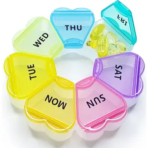 Large Weekly Pill Box 7 Day, Cute Pill Case Organizer 1 time a Day, Floral Pill Container Once Daily, Pretty Medicine Dispenser for Vitamin/Fish Oil/Medication/Supplements