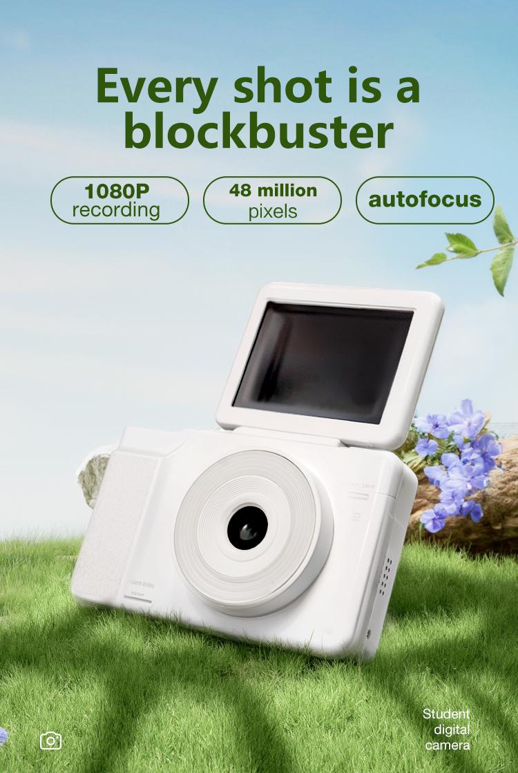 4K Digital Camera for Photography, H13 Foldable Screen Portable Vlogging Camera with 32GB SD Card, Wrist Strap, Self Timer, Anti-Shake, 16X Digital Zoom, Ideal Gift for Girls, Boys Teenagers, and Beginners, Birthday Christmas Valentine's Day Gift