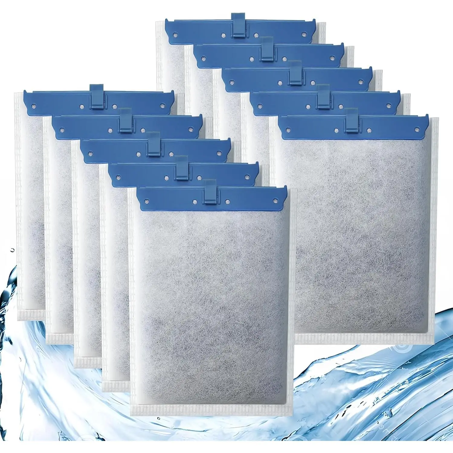10 Pack Filter  for Whisper Bio-Bag Filters, Large Aquarium Replacement Filter Cartridges for Whisper Filters 20i,40i/IQ20,30,45,60/PF20,30,40,60 and ReptoFilter