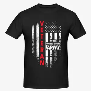 [Graphic Tee] US Army Veteran Vertical Flag Tee | #Streetwear 100% Cotton Soft Breathable Casual T-Shirt, Comfortable Cool Sweat-Wicking Distressed American Flag Graphic Top, Perfect for Army Veterans, OOTD & Daily Wear