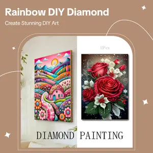 Colorful and Diverse Art Decorations: 5D Diamond Paintings / Rainbow Garden / Red Roses / DIY Mosaic Diamond Painting Kits, Hand-Adhesive Art, Panoramic Diamond Painting Kits, Mosaic Art Cross-Stitch Kits, DIY Classic Art Home Wall Decorations