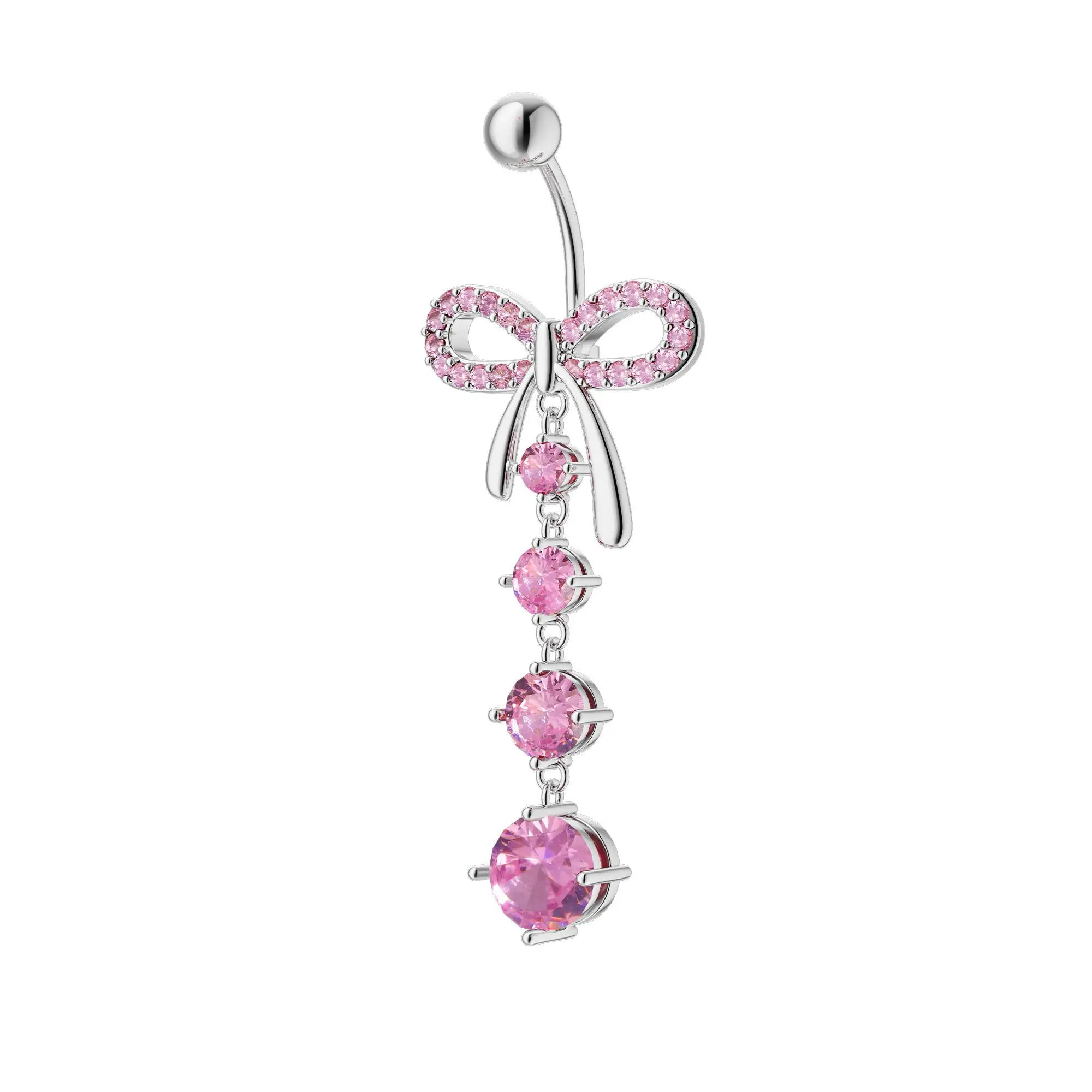 Moodear Belly Navel Stud for Women Piercing Clip on Belly Button Rings Stainless Steel Butterfly Heart for Fashion