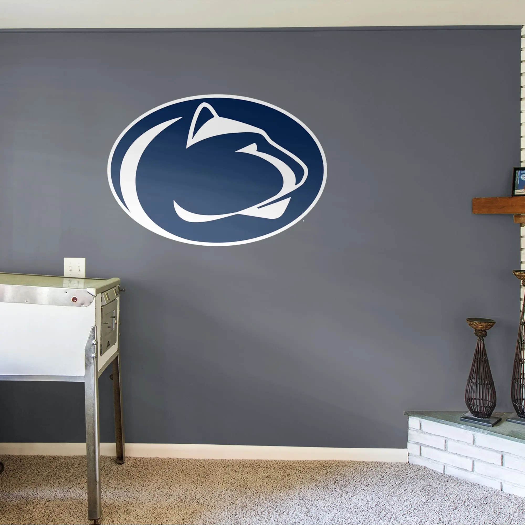 Official NCAA Penn State Nittany Lions RealBig Logo Collection Reusable Vinyl Decals - Customizable, Die-Cut Edge, Large Size Decorative Fan Decor for Bedrooms, Living Rooms